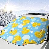 GOSMAO Bubble Little Yellow Duck Windschutzscheibenabdeckung vorne Autoabdeckung Faltbare Anti-EIS-Frontscheibe Sonnenschutz Sonnenschutz Sonnenschutz für die meisten Autos, 147x118cm