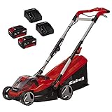 Einhell Akku-Rasenmäher GE-CM 36/34 Li Power X-Change (Li-Ion, 36 V, 33,5 cm Schnittbreite, 5-stufige zentrale Schnitthöhenverstellung, inkl. 2x 3,0 Ah Akku und 2x PXC-Ladegeräte)