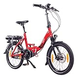 NCM Paris MAX N8R / N8C E-Bike, E-Faltrad, 250W, 36V 14Ah 504Wh Akku, 20” Zoll (Rot mit Rollenbremse (N8R))