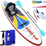 DURAERO Stand up Paddle Board Aufblasbare SUP Board kajak Stand up Paddling Board, inkl. Kajak Sitz, Doppel-Paddel, Luftpumpe, Komplettes Zubehör, 305x76x15cm, bis 110kg, Weiß