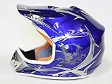 Helm Kinderhelm Motorradhelm Crosshelm Motocrosshelm Sport Blau S