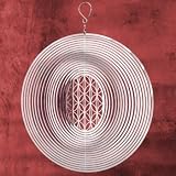 CIM Edelstahl Deko Windspiel - Mirror Ornament Raute 250 - Abmessung: Ø25cm - inklusiv Kugellagerwirbel, Haken und Nylonschnur - Vogelabwehr - Vogelschreck - Weihnachten