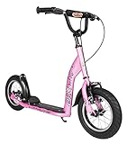 BIKESTAR Roller Kinderroller Tretroller Kickscooter mit Luftreifen für Mädchen ab 6 - 7 Jahre | 12 Zoll Sport Kinder Scooter | Pink | Risikofrei Testen