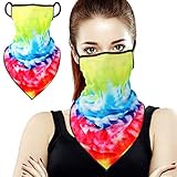 Geyoga Unisex Bandana Schal Rave Ohrhaken Sturmhaube Hals Staubtuch Wind Motorrad Abdeckung Ohrbügel Nahtlose Bandanas Stirnband Schal Hals Waschbar Damen Männer (Gradient Rampe)