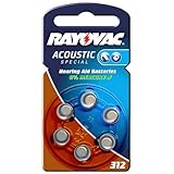 Rayovac ZA 312 Zink-Luft Hörgerät Batterien Typ 312 180mAh 6er-Pack