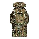 WintMing Camping-Rucksack, erweiterbar, 70 l/100 l, MOLLE-Rucksack, wasserdicht, Reise-Tagesrucksack (Upgrade-100L-Camo-C)