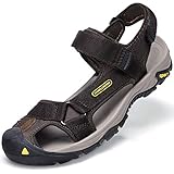 CAMEL CROWN Herren Sport Outdoor Sandalen Sommer Männer Fischer Strand Wandersandale Geschlossene Klettverschluss Trekking