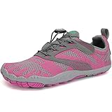 SAGUARO Damen Barfussschuhe Badeschuhe Strandschuhe Schwimmschuhe Aquaschuhe Outdoor Fitnessschuhe Trekking Rosa Gr.39
