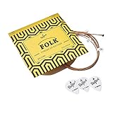 BELFORT® Gitarrensaiten für Westerngitarre - Premium Stahl Phosphor-Bronze (7 Saiten-Set) für Western-Gitarre & Akustikgitarre INKLUSIVE: 4 Plektren + Extra hohe E-Saite