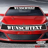 Motorsport Blendstreifen+Wunschtext Aufkleber für alle PKW Personalisierter Text Aufkleber freie Farb&Text Wahl Keil Sonnenschutz Blendschutz Aufkleber