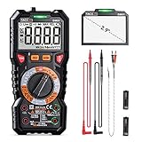 Digital Multimeter TRMS 6000 Counts, LED Intelligent Indicator Jack, Manul Ranging Measuring AC/DC Voltage,AC/DC Current,Resistance,Capacitance,Frequency/Duty,Diode, Continuity test, NCV+LIVE