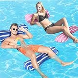 Gifort Wasserhängematte, 4 In 1 Schwimmmatratze Floating Lounge Stuhl Luftmatratze für Erwachsene Whirlpool Schwimmbad Strand Sommer Spaß, Rosa & Blau