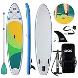XIUYU Paddle Board 6' Thick Stand Up Paddle Surfing Brett Wasser Brandung Sport-Board mit Fuß Sicherungsseil Aufblasbare Surfbrett (Color : Blue Surfboard)