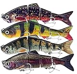 FISHN Bait Candy Set, Länge: 12 cm/15 cm, Gewicht: 18/35 Gramm, Swimbait Kunstköder/Angelköder/Wobbler zum Angeln auf Raubfische wie Hecht, Barsch, Forelle (4X) (Set 12cm (4X))
