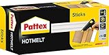 Pattex Hotmelt Sticks / Heißklebesticks zum Nachfüllen von Pattex Heißklebepistolen / 1 Packung (1 kg) mit 50 Pattex Hotmelt Sticks, Ø 11 mm