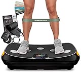 Messe-Neuheit 2020! 4D Vibrationsplatte VP400 im Curved Design + Trainings-Videos, Color Touch Display, Riesen Fläche, Smart LED Technologie + Remote-Watch, Trainingsbänder, Übungsposter & Schutzmatte