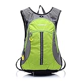 Lixada Fahrradrucksack 15L, Damen Herren Leichter Kleiner Tagesrucksack Wasserdicht Wanderrucksack Sportrucksack MTB Rucksack Skirucksack Regenschutzkappe Helmabdeckung 5.5 inch Handytasche