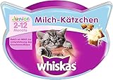 Whiskas Junior Knusper-Taschen Milch-Kätzchen, 8 Packungen (8 x 55 g)