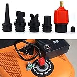 Fansjoy Sup Ventil Adapter, Kanu Kajak Pumpe Luft Ventil Adapter für Stand up Paddle Board Aufblasbar Zubehör Luft Kompressor Adapter SUP Board Schlauchboot Auto Bett(Rot)