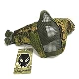 Tactical Airsoft CS Schutzkleidung Strike Stahl Halbmaske mit 2-Gürtel für Jagd Paintboll WorldShopping4U (PG)