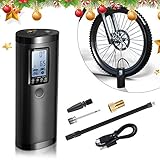 Vastar Elektrische Luftpumpe Akku Mini, 0-100PSI, 2000mAh, Akku Kompressor Luftpumpe mit LCD-Bildschirm, Kann als Taschenlampe und Powerbank, Luftkompressor für Auto, Fahrrad, Motorrad,Basketball usw