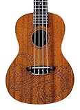 Luna Guitars Konzertukulele mit lasergraviertem Tattoodesign, inkl. Gigbag