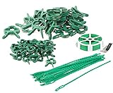 Royal Gardineer Bindedraht: 2 Pflanzenbefestigungs-Sets mit Pflanzenclips, XXL-Pack, je 71-teilig (Rankhilfe)