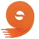 Di Ficchiano Flache SCHNÜRSENKEL für Sneaker und Sportschuhe-orange-Länge 160cm - 12mm breit