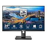 Philips Monitors 243B1/00 - 24 Zoll FHD USB-C Docking Monitor, höhenverstellbar (1920x1080, 75 Hz, HDMI, DisplayPort, USB-C, RJ45, USB Hub) schwarz