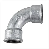 Stabilo-Sanitaer Rohrbogen 1 Zoll DN25 kurz 2xIG Bogen Temperguss Fitting Gewindefitting Tempergussfitting Rohrfitting