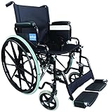 Aidapt VA166BLACK Transport-Rollstuhl aus Stahl zum Selbstantrieb