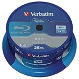 1x25 Verbatim BD-R Blu-Ray 25GB 6x Speed Datalife No-ID Cakebox