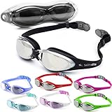 SWIM ELITE Marlin Schwimmbrillen Verspiegelt Mit UV Schutz - Beschlag Technologie, Klare Sicht, Wasserdicht - Für Erwachsene, Junioren Innen- und Außenbereich einschließlich (Turquoise/Mirror)