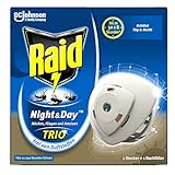 Raid Night & Day Trio Insekten-Stecker, elektrischer Mücken-Schutz auch für Fliegen und Ameisen, 1er Pack