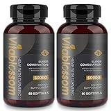 Softgel-Kapseln 60000 MG | 60 Softgels mit Kurkuma 95% Curcuminoiden und Schwarzem Pfefferextrakt | Hochresorbiert | Für Vegetarier & Veganer Geeignet