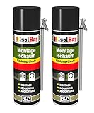 Isolbau Adapterschaum Montageschaum 2 x 500 ml Aussprührohr Bauschaum PU-Schaum Füllschaum Dämmschaum Innen Aussen Fenster…