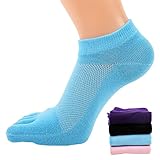 4 Paar Frauen Mesh Lauf- oder Sportsocken, 5-Zehen-Socken