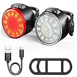 Fahrradlichter-Set, USB wiederaufladbar, super hell, 6 Lichtmodi, wasserdichte Fahrradbeleuchtungssets, Vorder- und Rücklicht, LED-Fahrradlichter, perfekt für Fahrräder, Outdoor, Camping