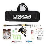 Lixada Teleskop-Angelrute und Rollen Combo Full Kit Spinnerei Angelrolle Gear Organizer Pole Set