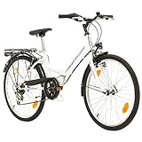 Multibrand, Folding City 24 Girl, 24 Zoll, 457mm, Klapp Mountainbike, 6-Gang, Vorderer und hinterer Schutzbleche Violet Rosa