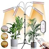 CXhome 432 LEDs Pflanzenlampe Vollspektrum Pflanzenlicht mit Stativ Verstellbar 15-58 Zoll Pflanzenleuchte Grow Lampe für Zimmerpflanzen mit Zeitschaltuhr 4 Modi 9 Stufige Helligkeit RF Controller