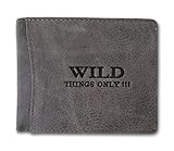 Herren Geldbörse Geldbeutel Portemonnaie WILD THINGS ONLY !!! grau Leder