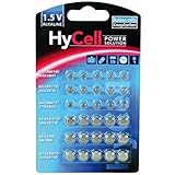 HyCell 30 x Knopfzellen-Sparset Alkaline / Je 5x LR621 LR736 LR626 LR1130 386A. LR1154 / Ideal für Autoschlüssel TAN-Gerät Kinderspielzeug Uhren Fernbedienung etc.