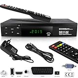 Echosat HDMI SCART HD Receiver Satellit DVB S2 HD Receiver für SAT Digitaler Satelliten SAT Receiver (DVB-S/S2, HDMI, SCART, 2x USB 2.0, Full HD 1080p) (Vorprogrammiert für Astra Hotbird und Türksat)