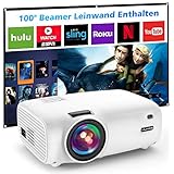 Mini Beamer, VILINICE 5500 Lumen Heimkino Beamer, Unterstützt 1080P Full HD, 100000 Stunden LED, LED Video Beamer kompatibel mit TV Stick, HDMI, SD, AV, VGA, USB, PS4, X-Box, Smartphone