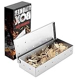 N\C Räucherbox, Edelstahl smokerbox mit Praktischem Klappdeckel, räucherbox gasgrill für Grillzubehör Geschenke für Grillliebhaber