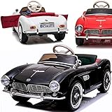 Elektrisches Kinderauto Elektroauto für Kinder BMW 507 Roadster - Lizensiert - 2x35W, Ledersitz, Eva-Gummireifen, E-Oldtimer (ROT)