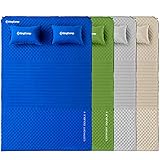 KingCamp Doppel Isomatte Selbstaufblasbare Campingmatratze mit 2 Selbstaufblasenden Kissen für Camping Outdoor, Super Komfort für 2 Personen, 198 × 130 × 4 cm, Grün