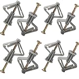 Gipskarton Schrauben Gipskartondübel Trockenbau Anker Kunststoff Gipskarton Hohlraumdübel Schwerlastdübel mit Schrauben Gipskartonplatte Expansionsrohr für Hohlwandbefestigung (Grau 30 Sätze)