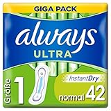 Always Ultra Binden Damen Gr. 1 (42 Damenbinden) Giga Pack, Ultra Dünn Und Super Saugfähig, Geruchsneutralisierend Und Auslaufschutz